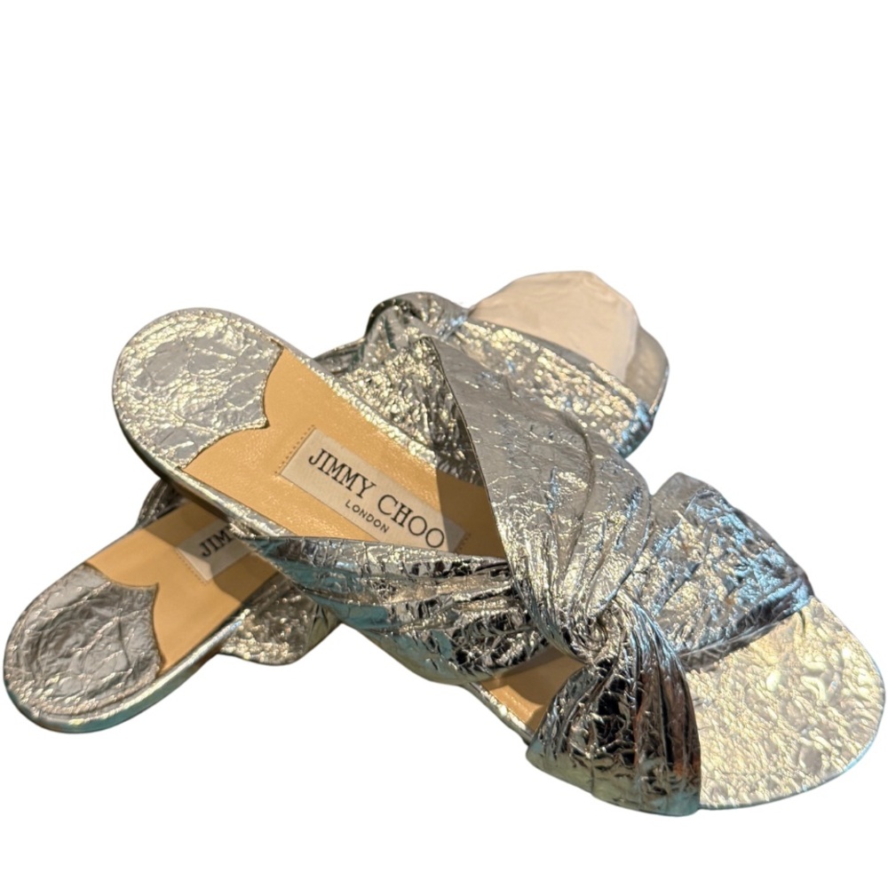 Jimmy Choo Metallic Silver Sandals